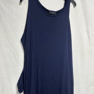 LANE BRYANT Women's Plus 26 28 Blue Stretch Jersey Tie Hem Maxi Tank Dress